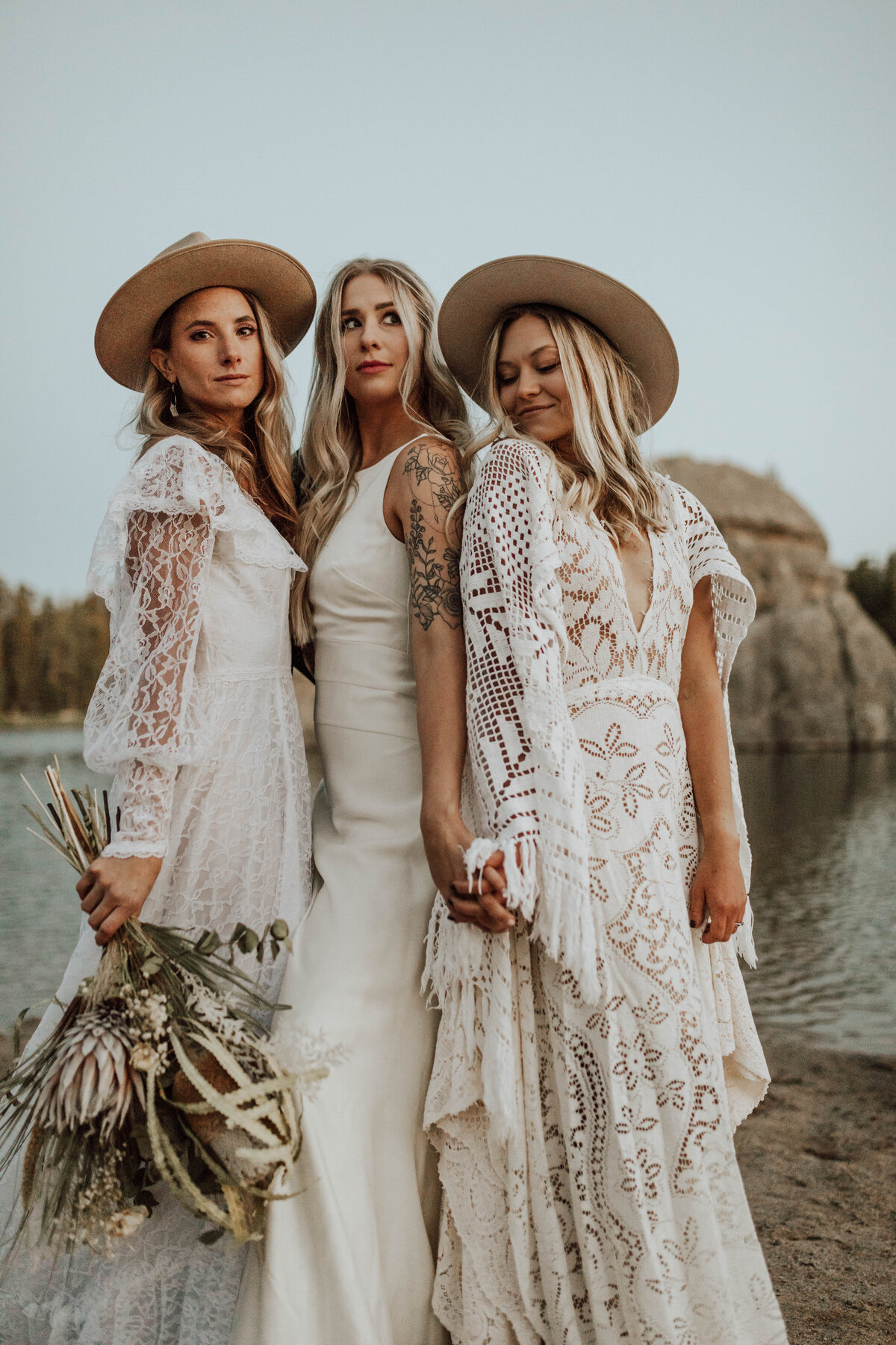 Three brides at Sylvan Lake.