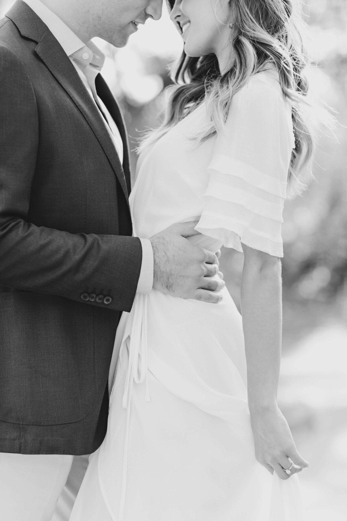 black and white engagement photography