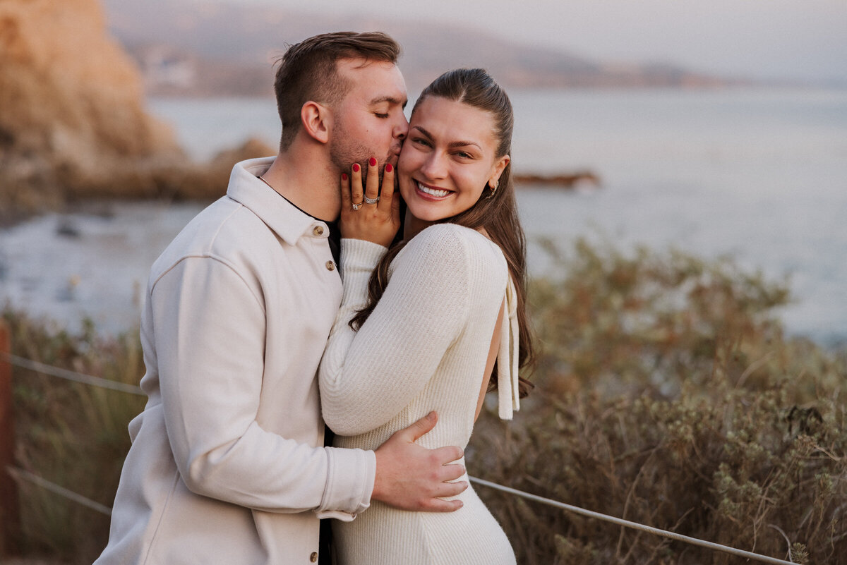 palos verdes engagement session terranea resort engagement photos romantic candid