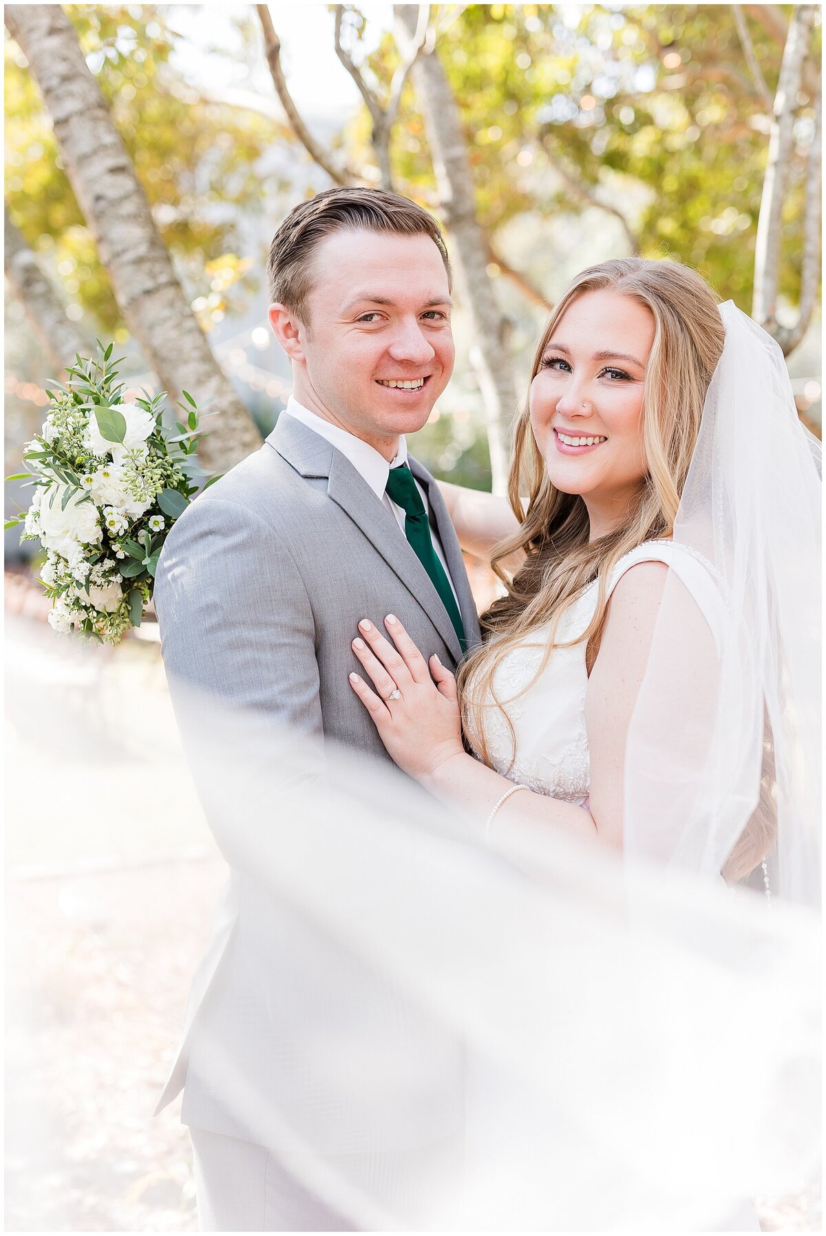 bride and groom portrait at the bakery building