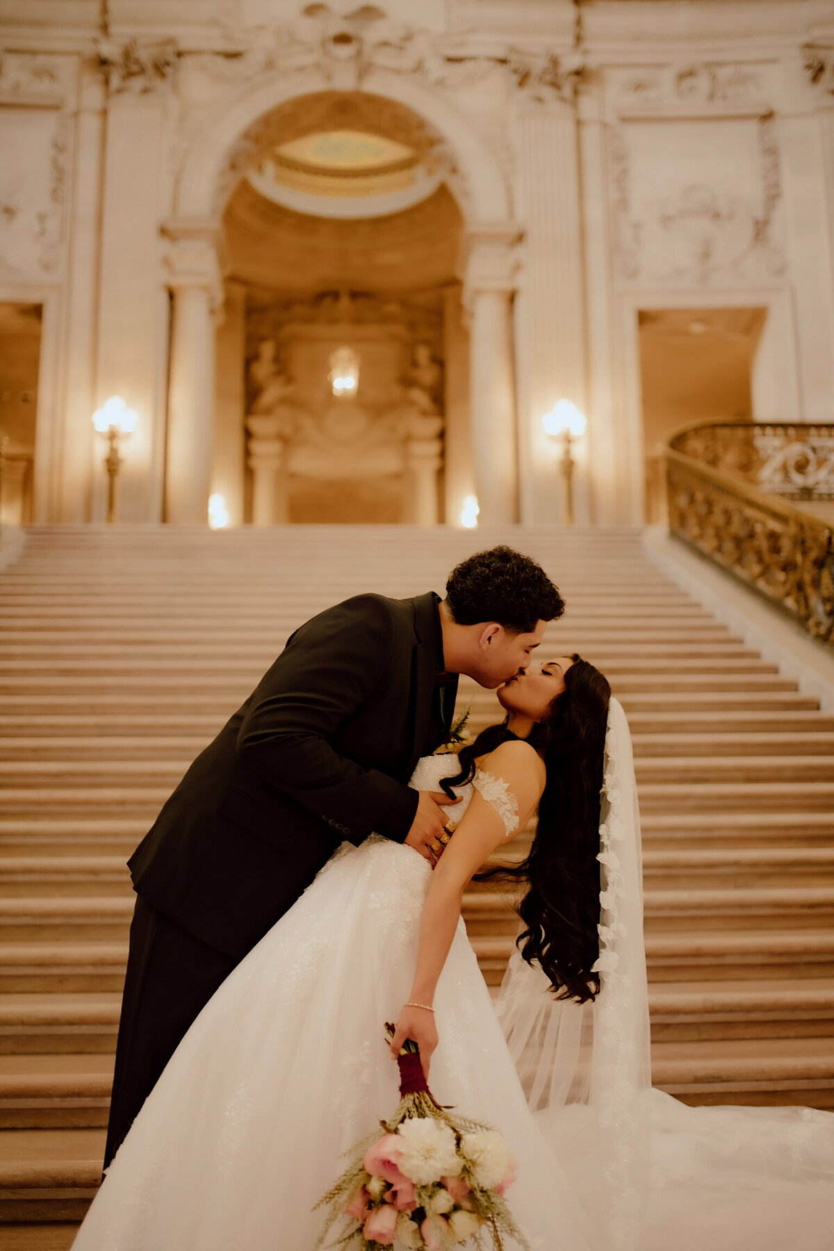 San francisco city hall wedding hair