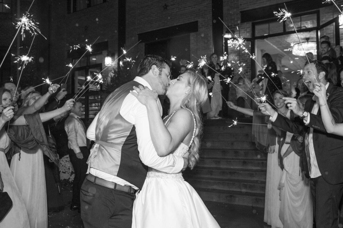 Wedding sparkler exit The Foundry Hotel Asheville, NC