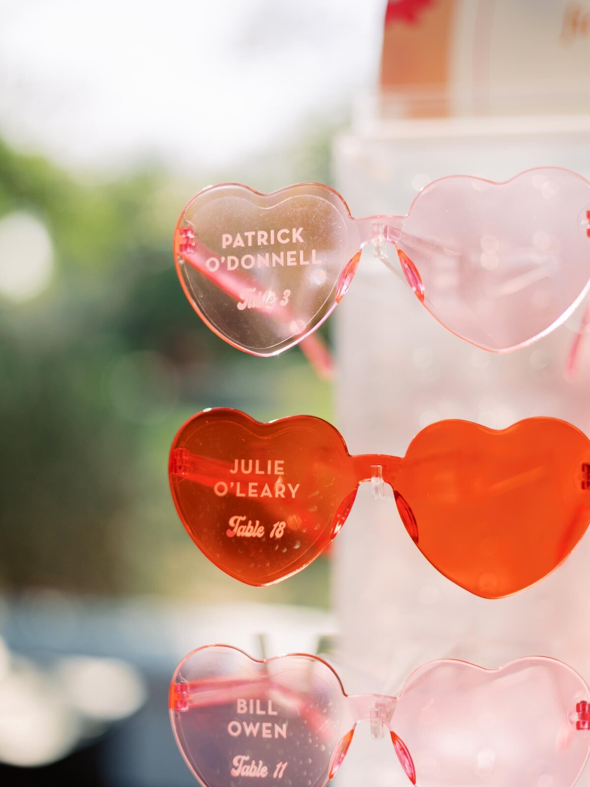 colorful-disco-wedding-seating-display-heart-glasses