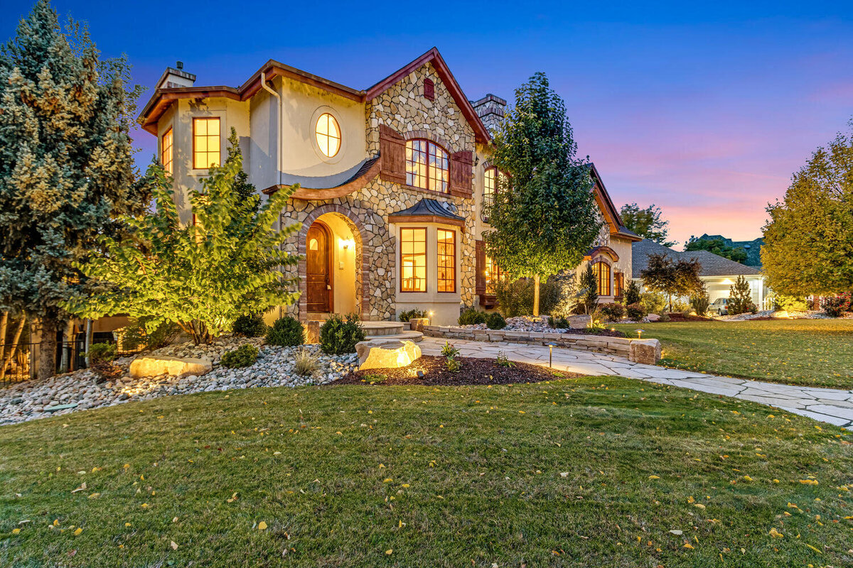 Twilight exterior home photography HDR