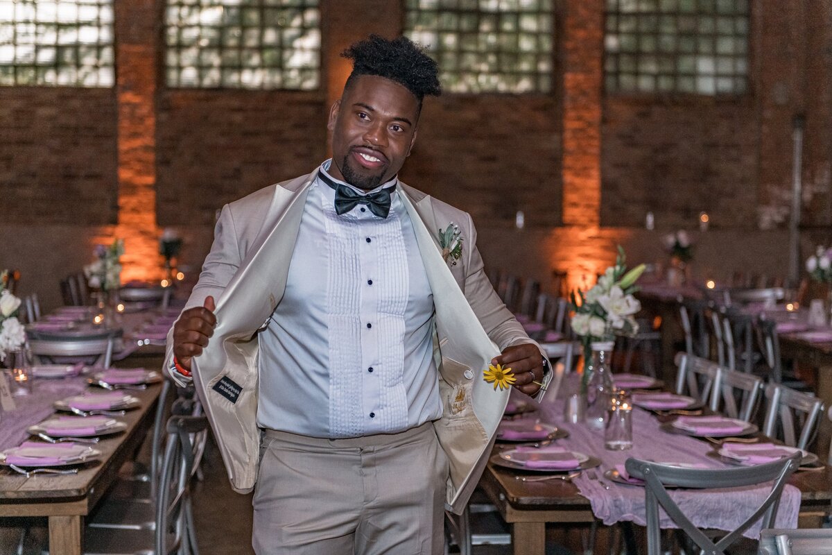 Emotional candid moment between wedding couple