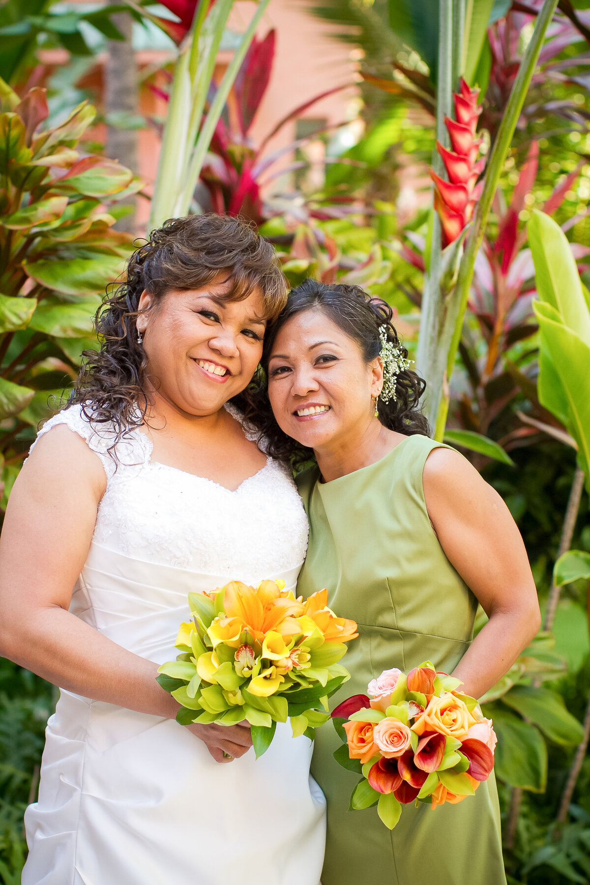 Bride and her Matron of Honor pose for a Photo