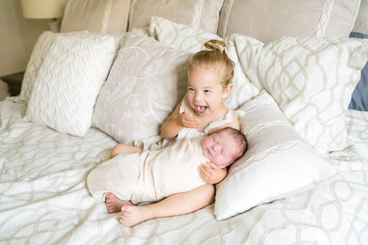 Lifestyle session capturing newborn’s first days at home in Austin, TX.