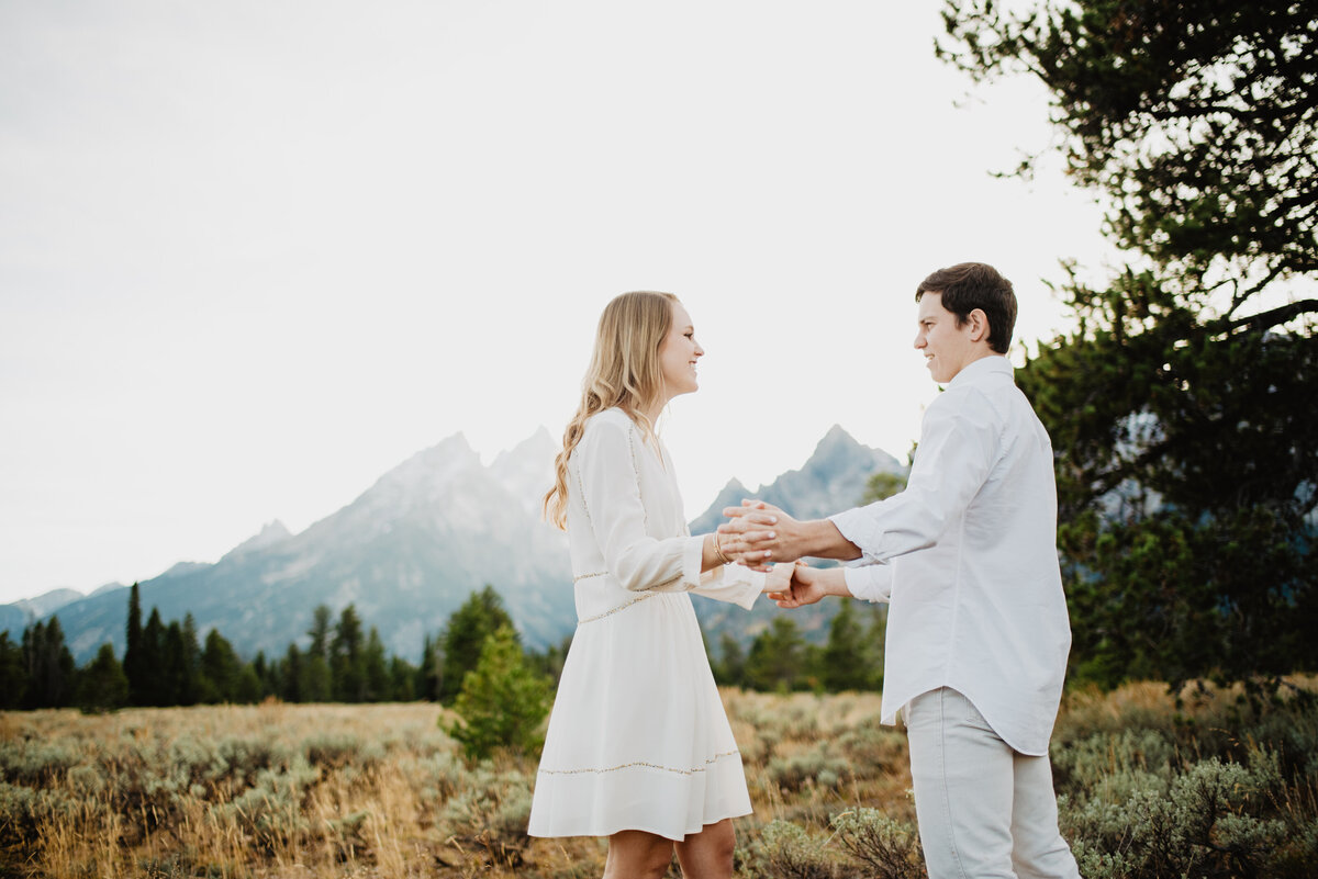 Photographers Jackson Hole capture couple dancing during couple portraits