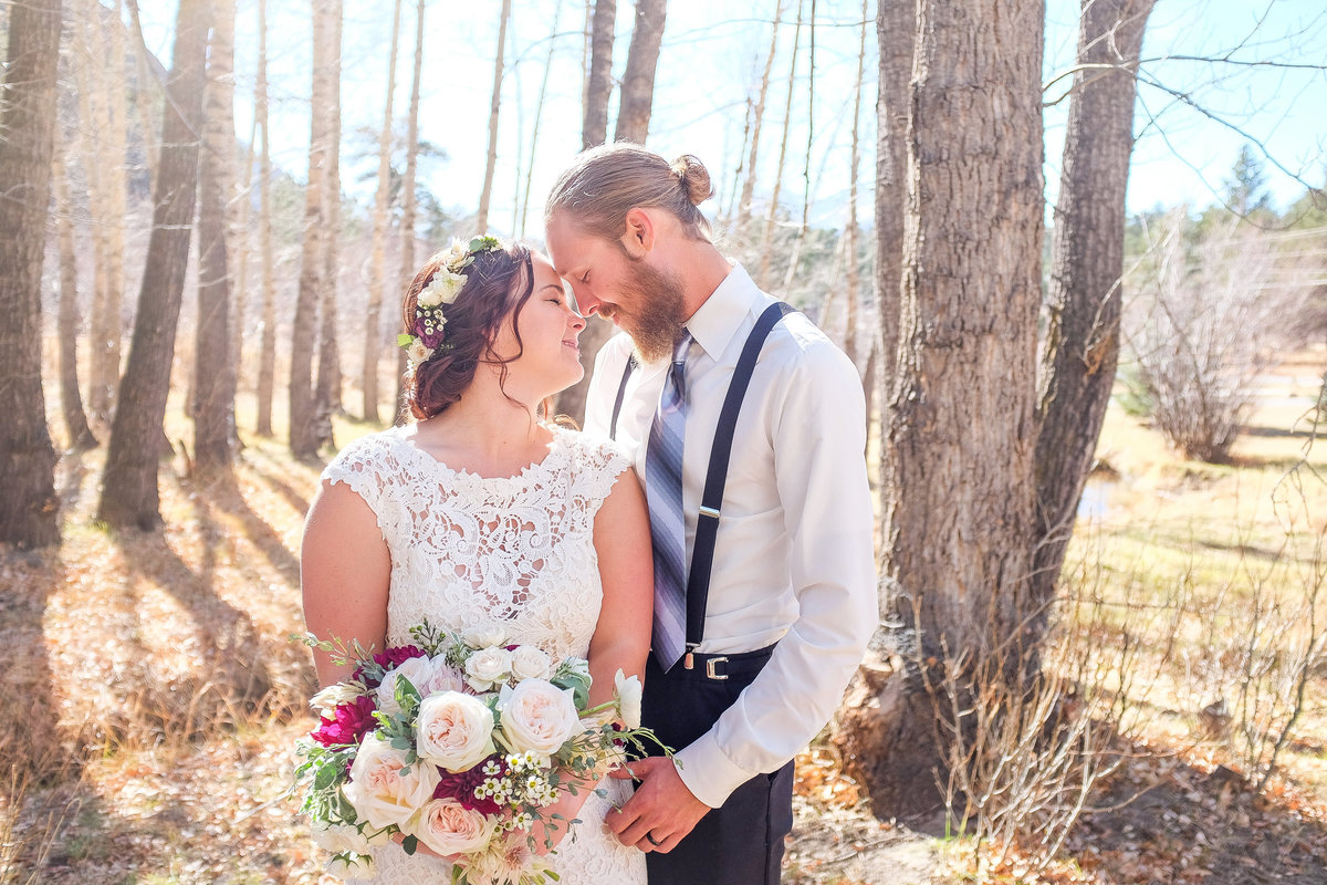 bride and grrom outdoors