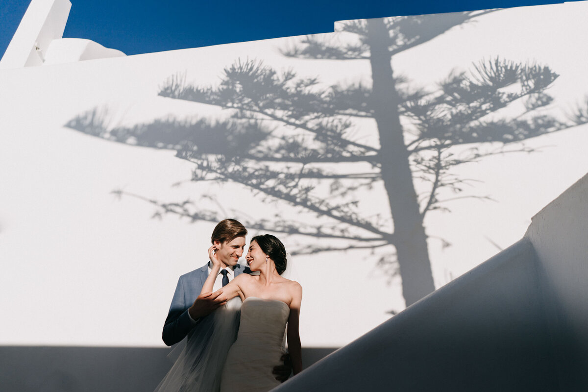 modern Minimalist for intimate wedding in santorini Greece