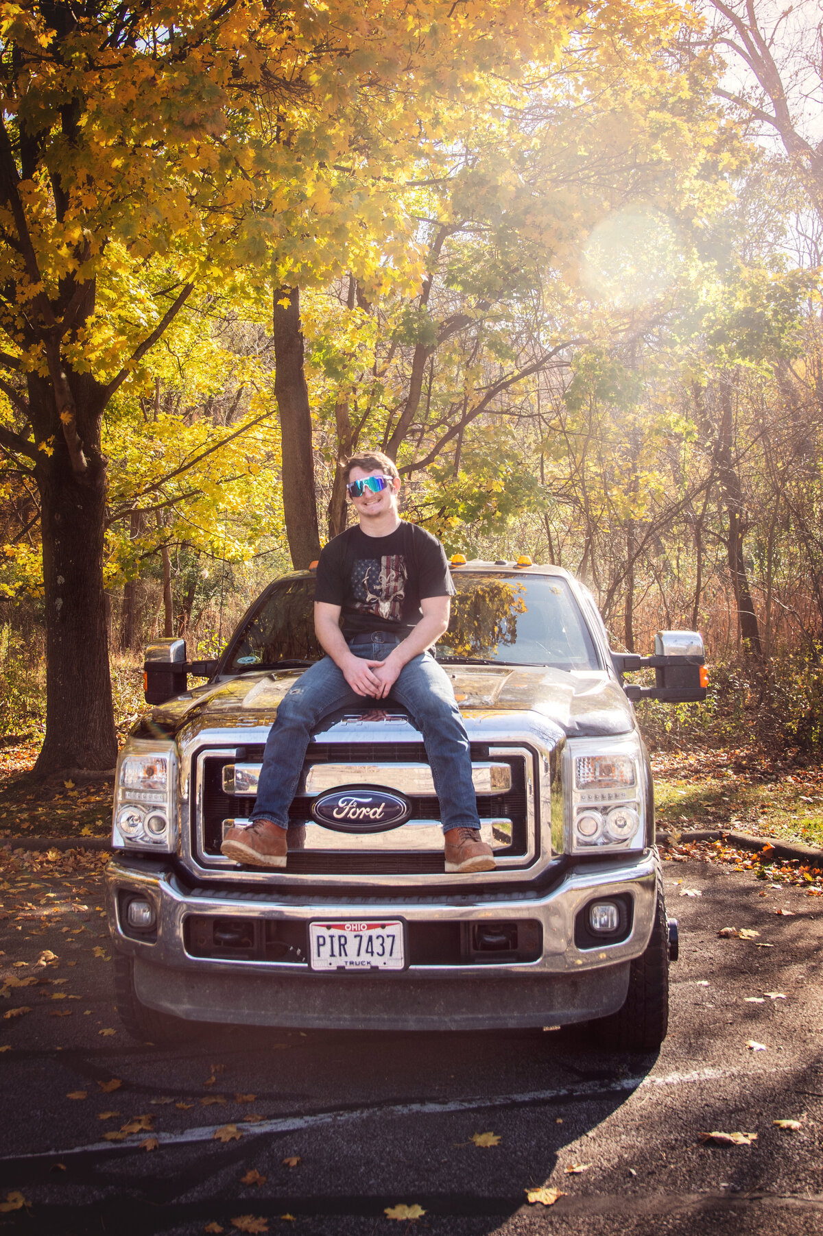 Senior Boy on ford truck