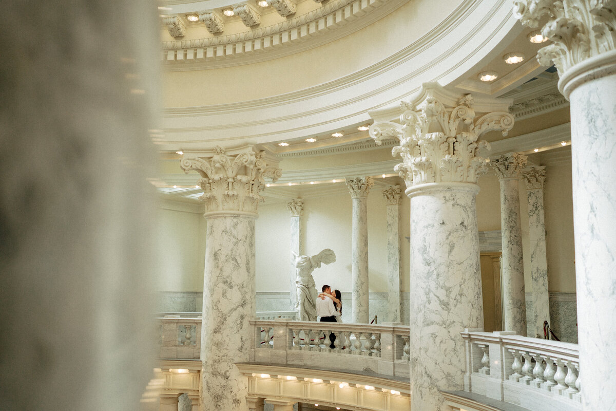 Couple during golden hour engagement shoot in Boise, Idaho wedding/elopement - photographed by The Storytellers