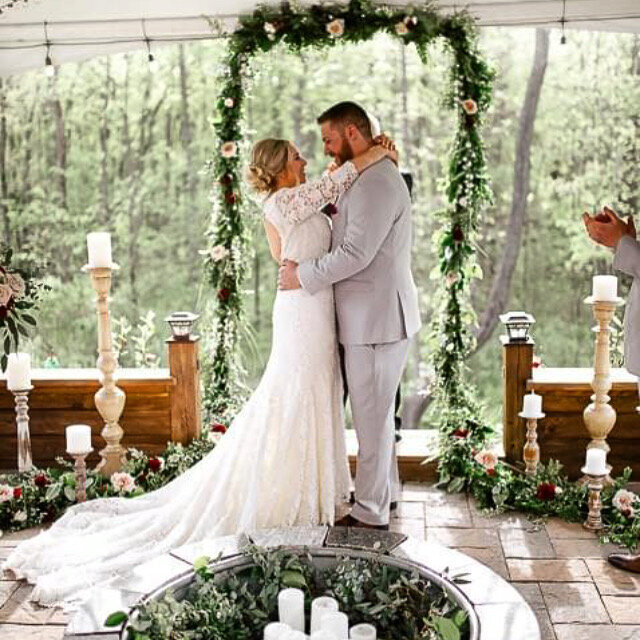 Backyard wedding ceremony