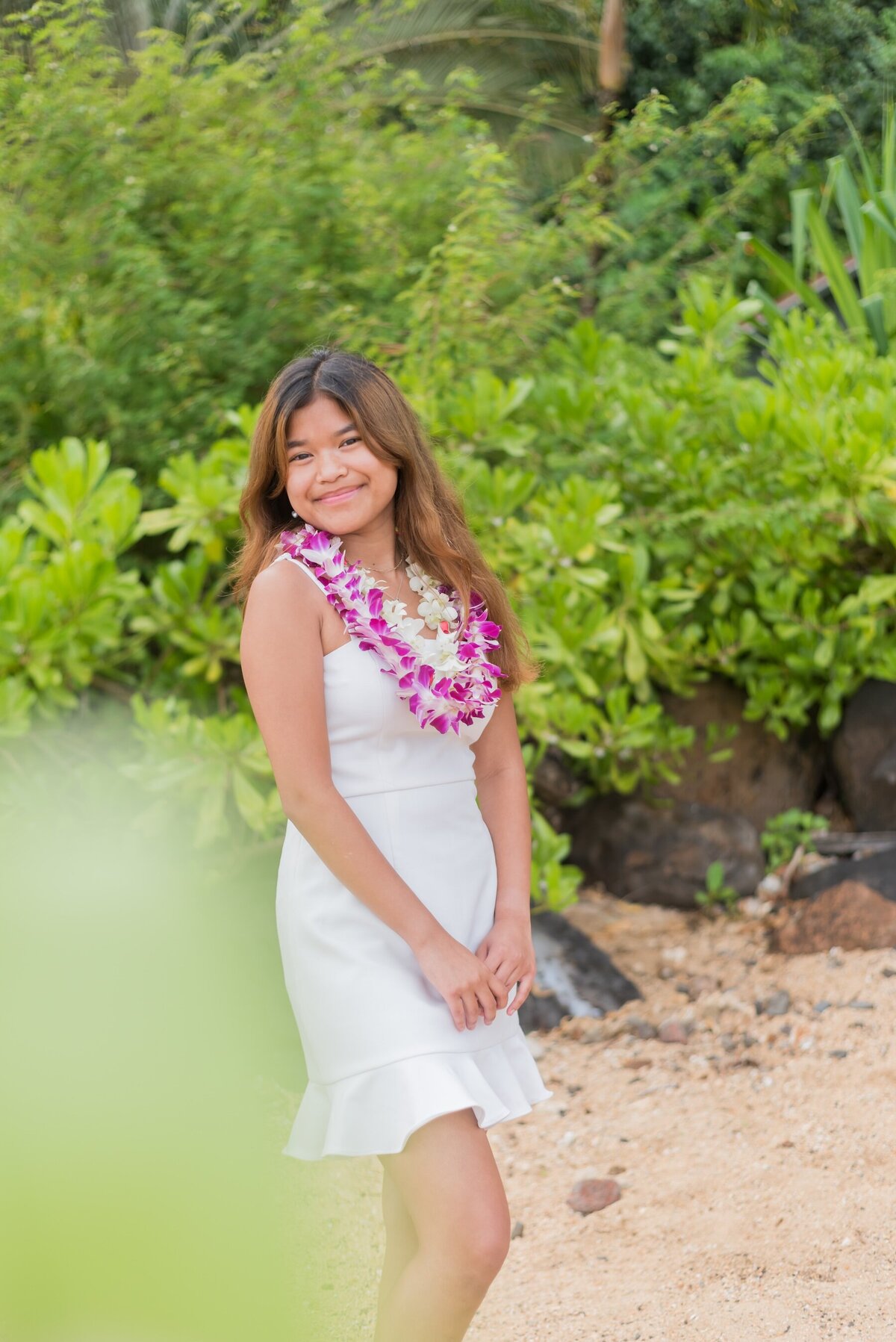 Graduation Lei and Smile – Kauai Senior Photographer