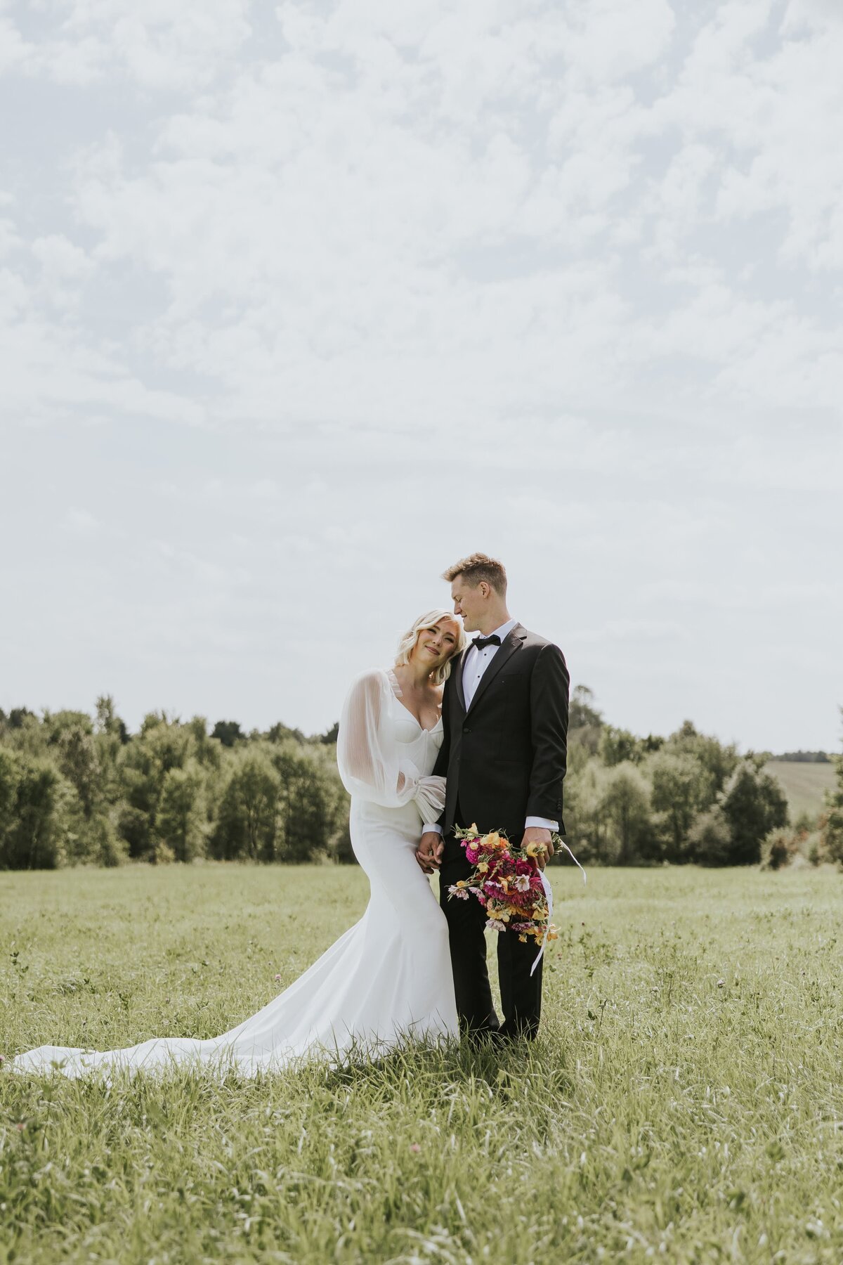 K+J Backyard Farm Wedding Colourful Flowers13