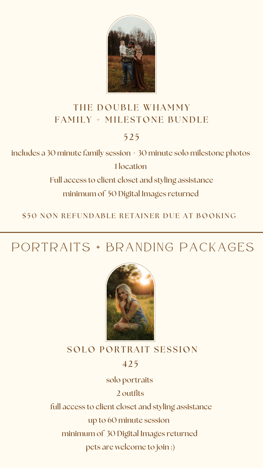 Bloomington Indiana Family Photographer Pricing