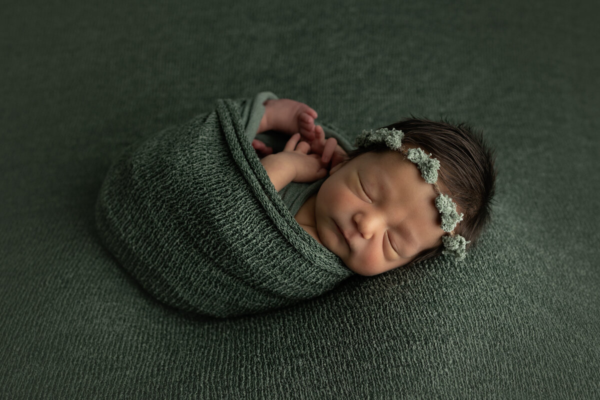 inland_empire_newborn_photographer_baby_girl_green_tones