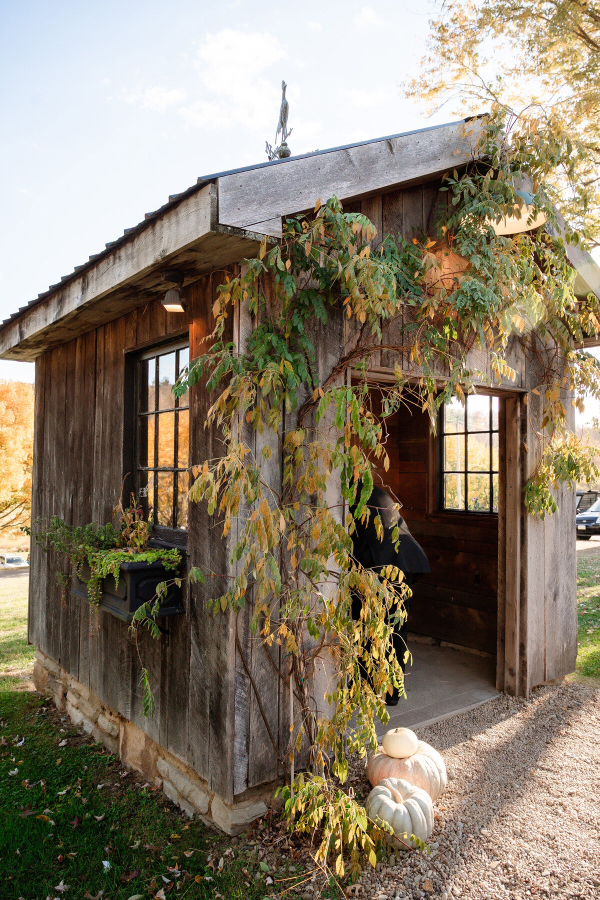 entrance gate building at shady elms farm for guestbook
