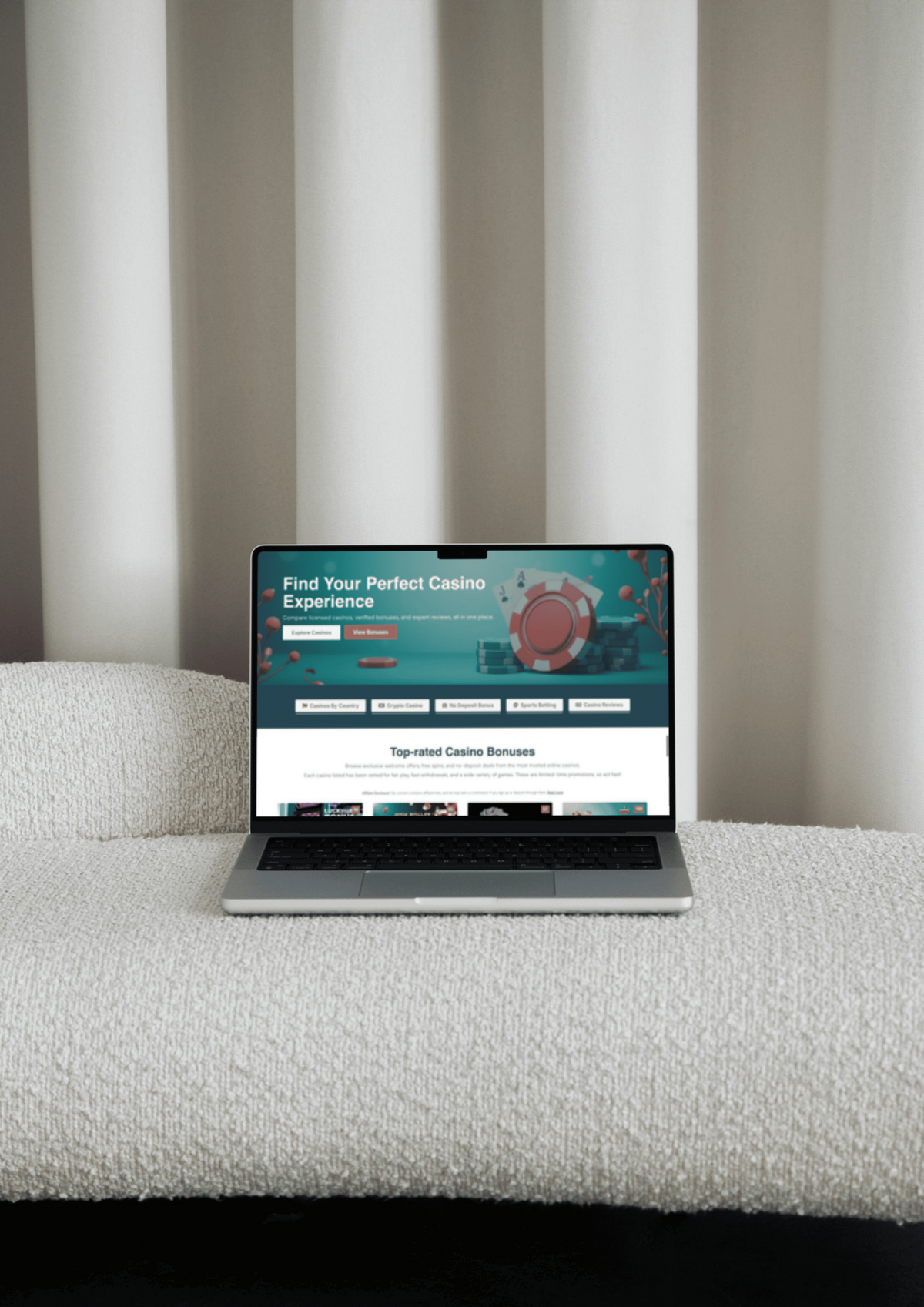 Homepage design for Way of Wager showcasing casino affiliate layout