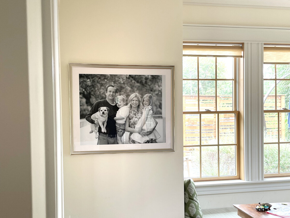 Framed portrait in Boise home.