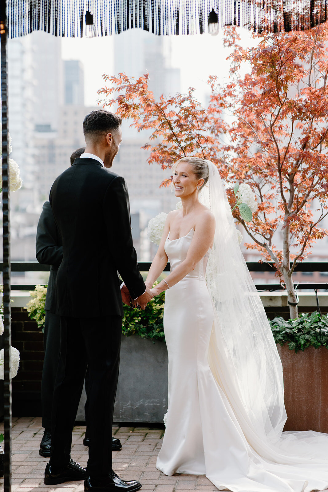 bride groom say i do on the terrace soho