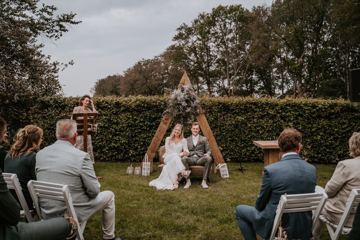 Lieve woorden van bruidsparen op een prachtige bruiloft.