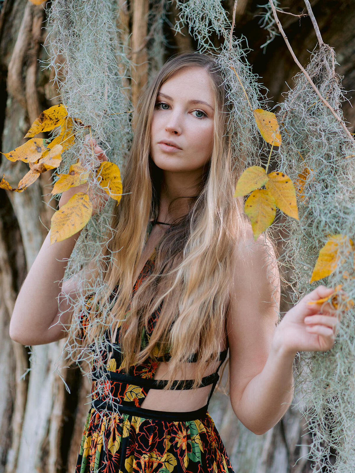 Fall Senior Session with Spanish Moss in Myrtle Beach