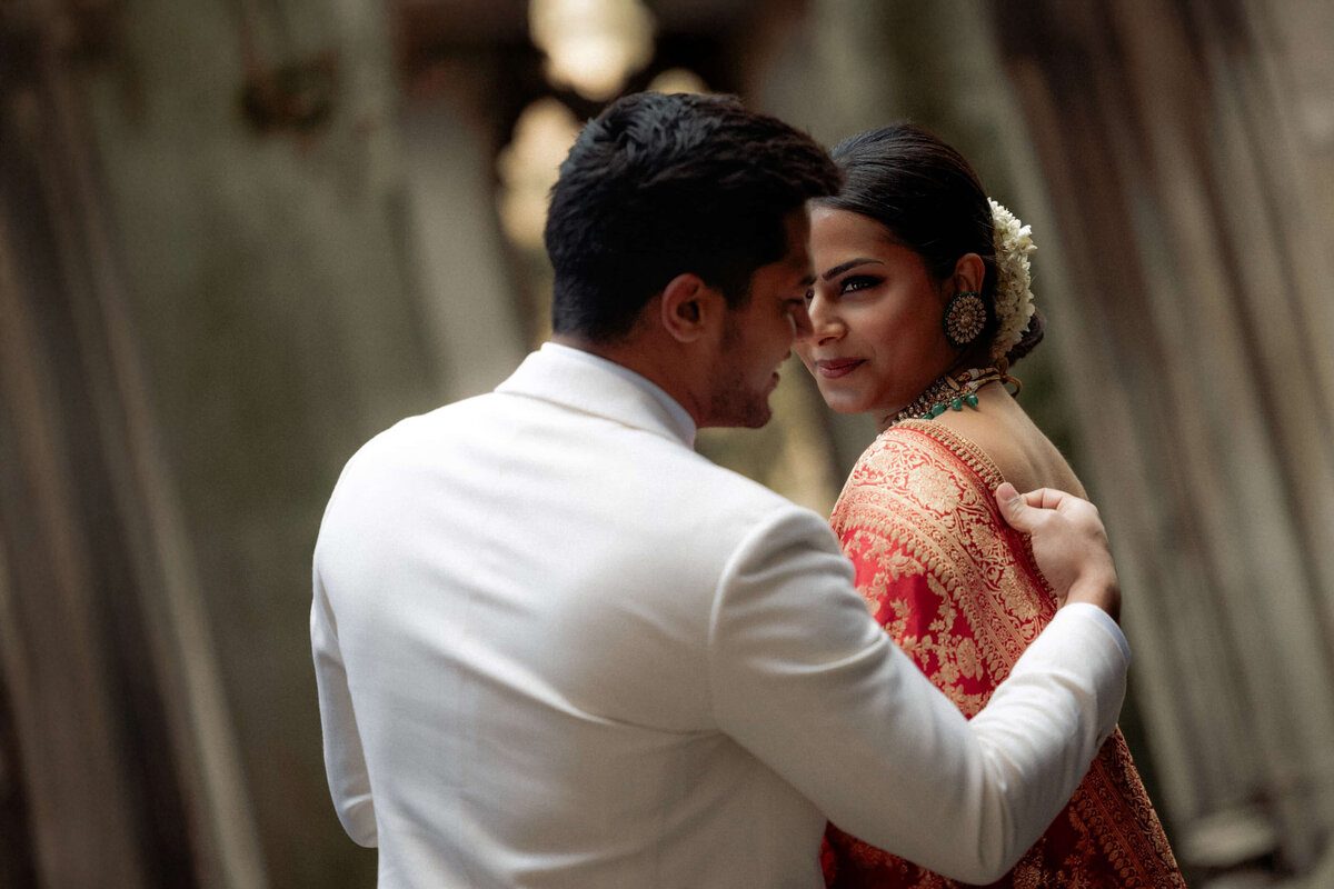 Cinematic wedding photography at St Dunstan in the east garden church Hadi Photography
