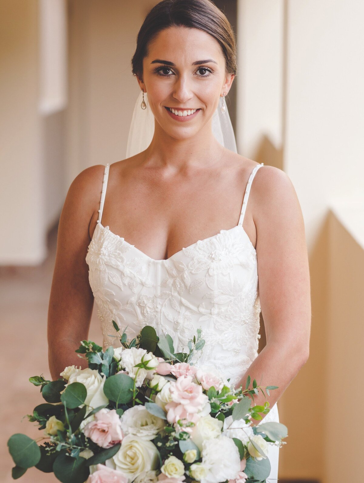 Portrait of bride before wedding in Riviera Maya