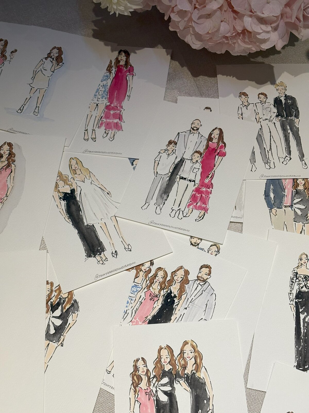 Event illustrator capturing memorable moments with live sketches at a confirmation celebration