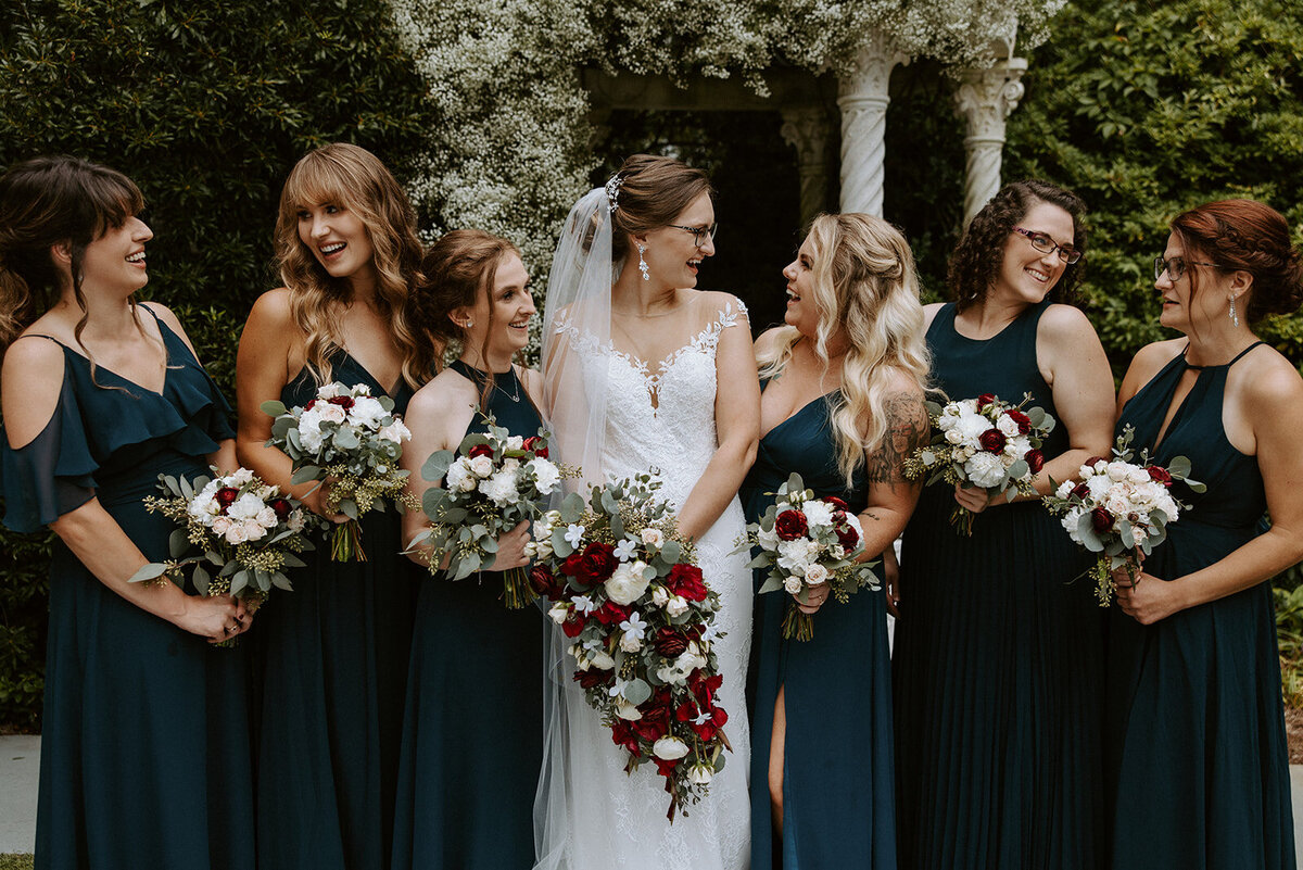 Natural beauty for the bride and bridesmaids.