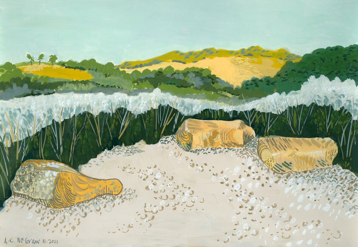Driftwilde_gouache_20211108_5_POD_meadow-boulders-gouache_reprint-original-artwork-waterbased-media_Anne-Cressey_A.-C._McGraw_2