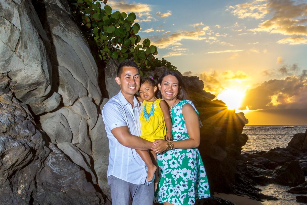 Maui Family Photography at Kapalua Bay Beach at Sunset