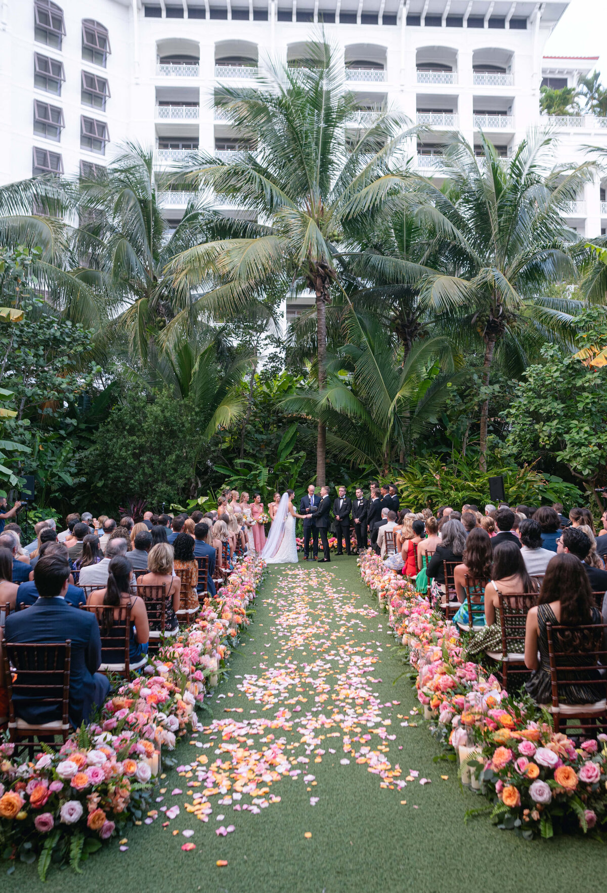 Wedding ceremony at Rosewood Baha Mar, planning by destination wedding planner Julian Leaver Events