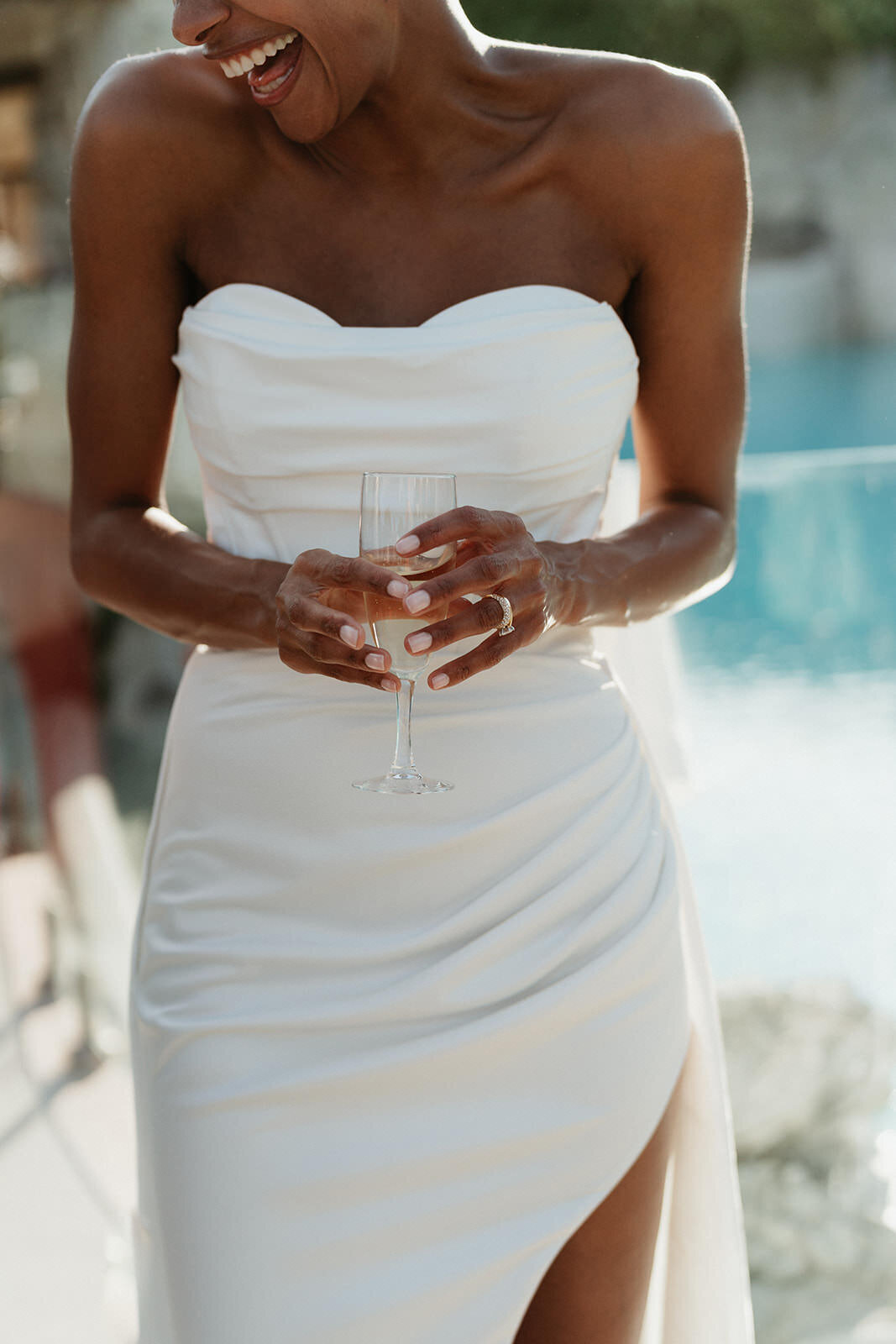 candid bridal portrait
