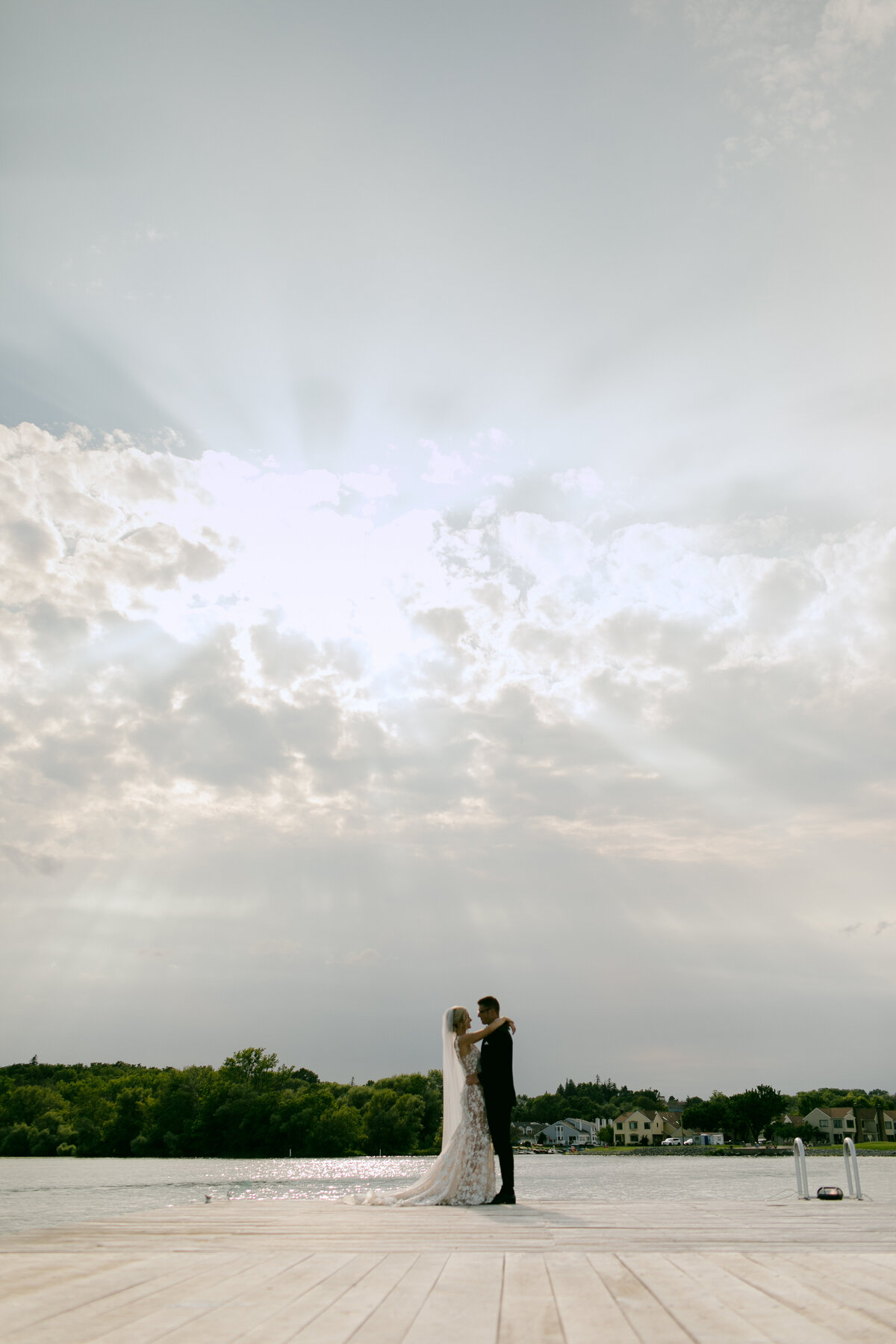 The Lake House on Canandaigua Wedding_Bride and Groom on Dock Sunset Portraits_Verve Event Co (8)