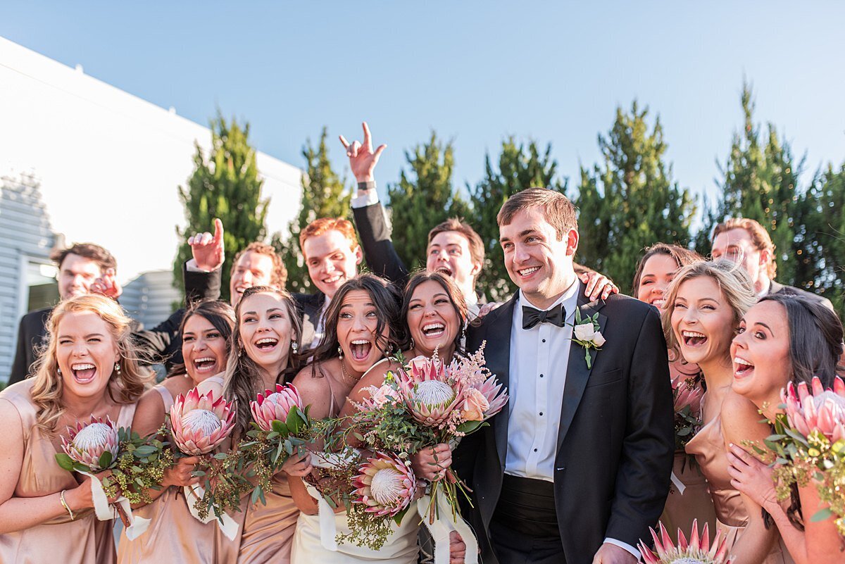 bride-groom-wedding-greenville-sc-avenue-pink-green-bridal-party