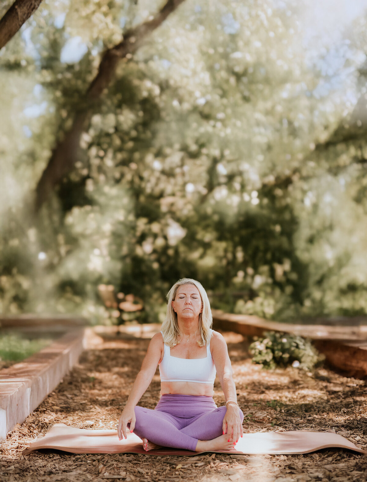 A photo showcasing branding for a St. Paul yoga business specializing in wellness for adults 50 and older.
