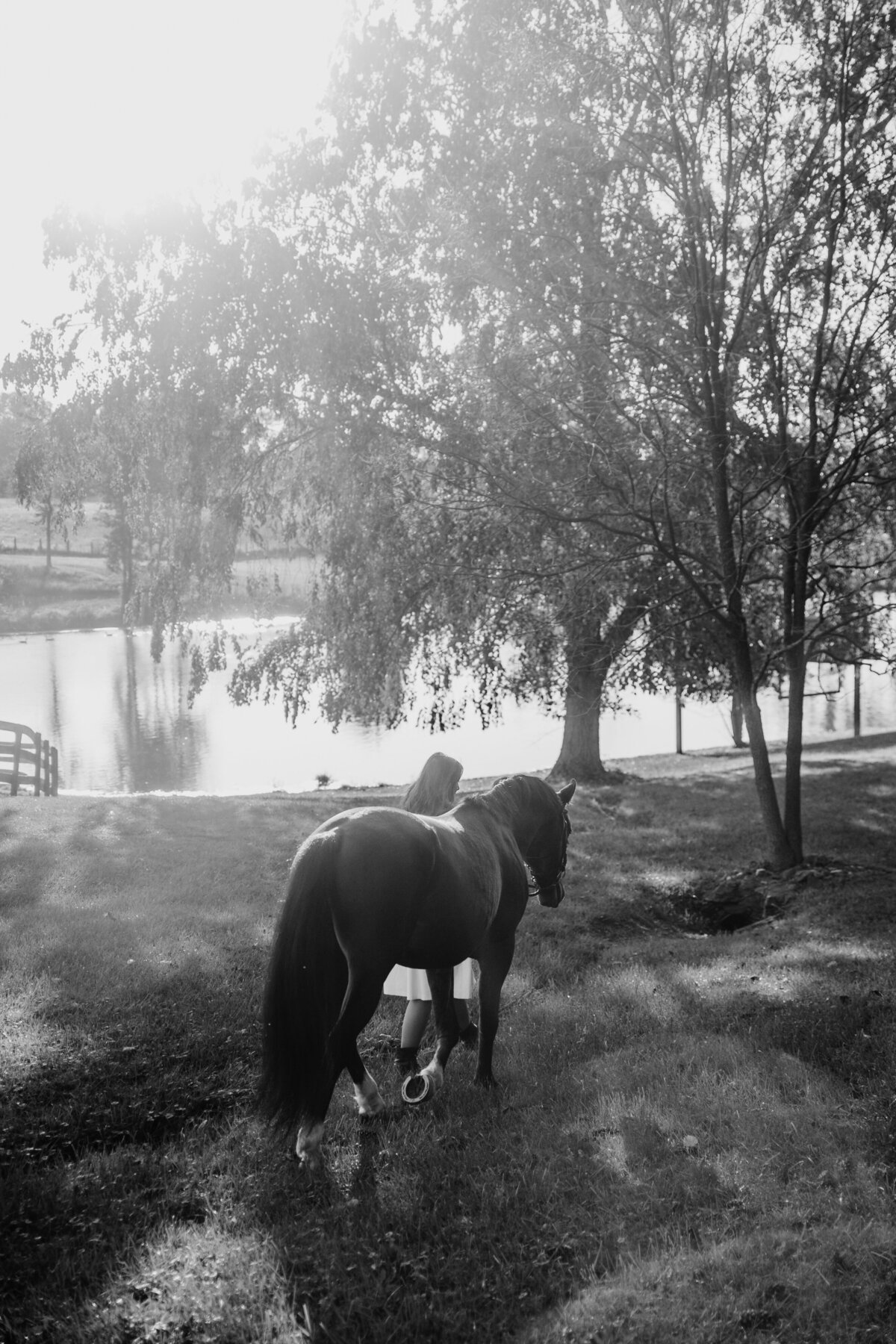 Boogie black and white by lake