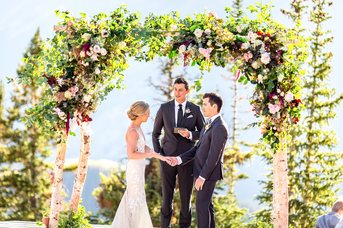 Bride and Groom get married on the Aspen Wedding Deck