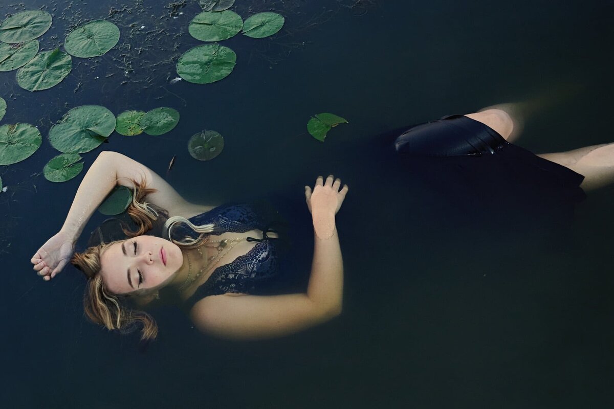 Elegant Senior Portrait by Lake Captured by Professional Photographer-87