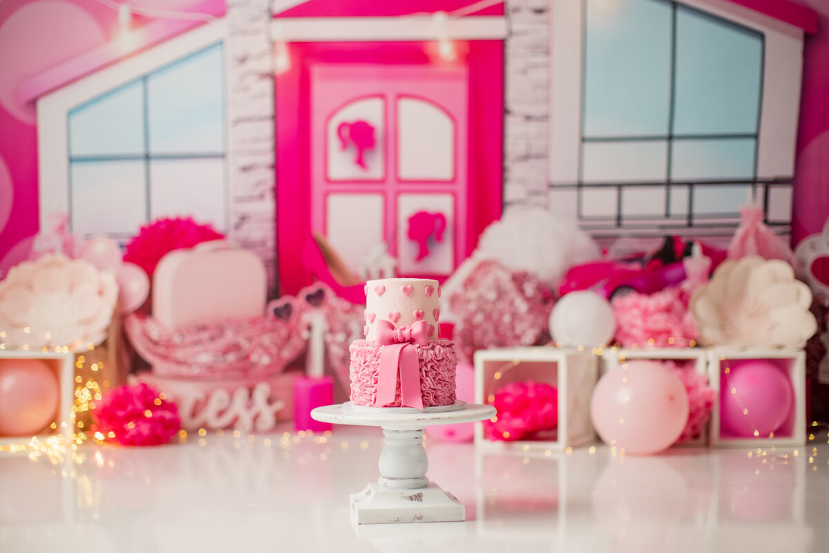 Huntsville AL Best Cake Smash First Birthday Photographer Studio Barbie