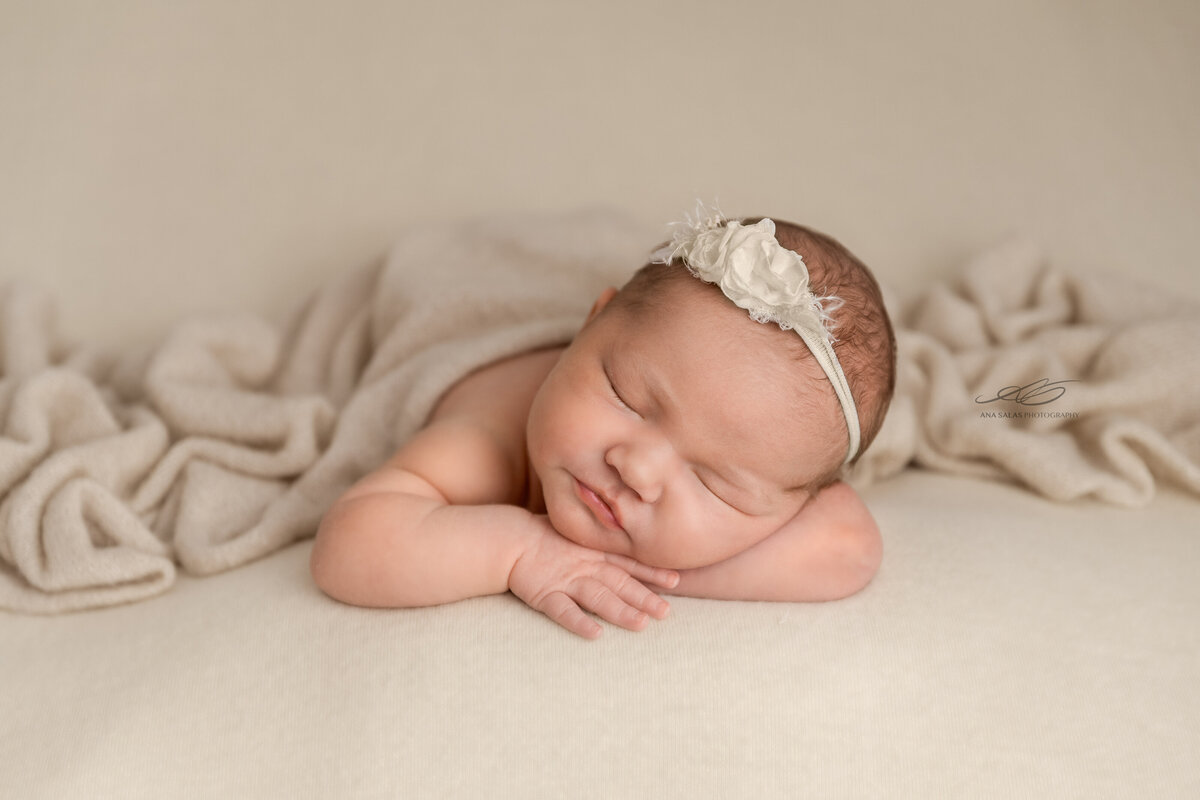 Edmonton Newborn Photography beige warm tone shoot