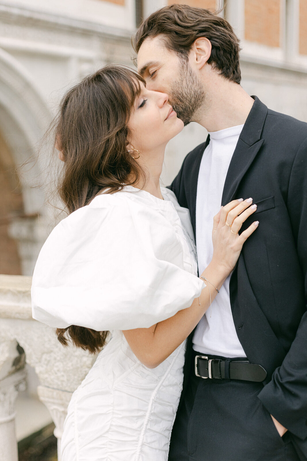 engaged couple in Venice