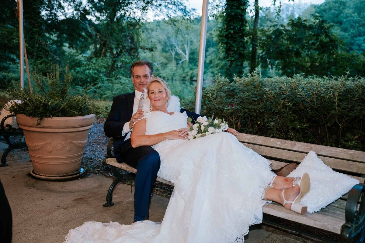 Bride and groom relaxing at their wedding photographed by Ocala Wedding photographer