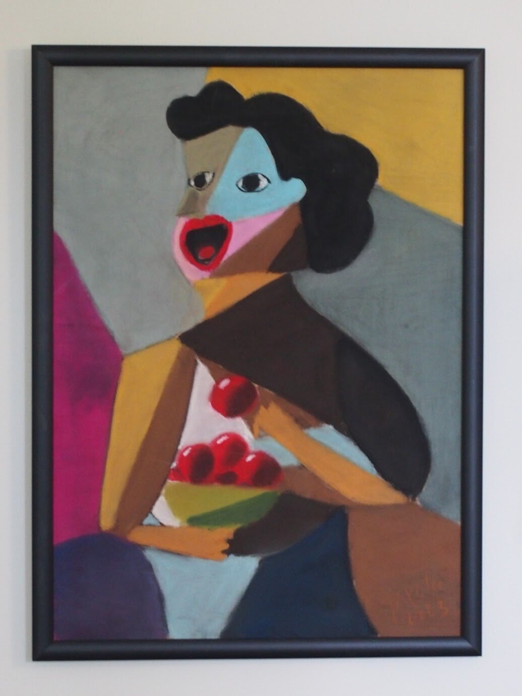 Sari Haired Woman Throwing Red Apples 75x50