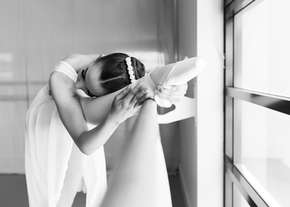 Dancer warmup bar studio Canberra black and white