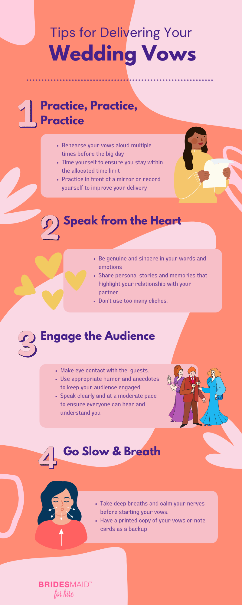 Pastel Pink Illustrative Public Speaking Tips Infographic