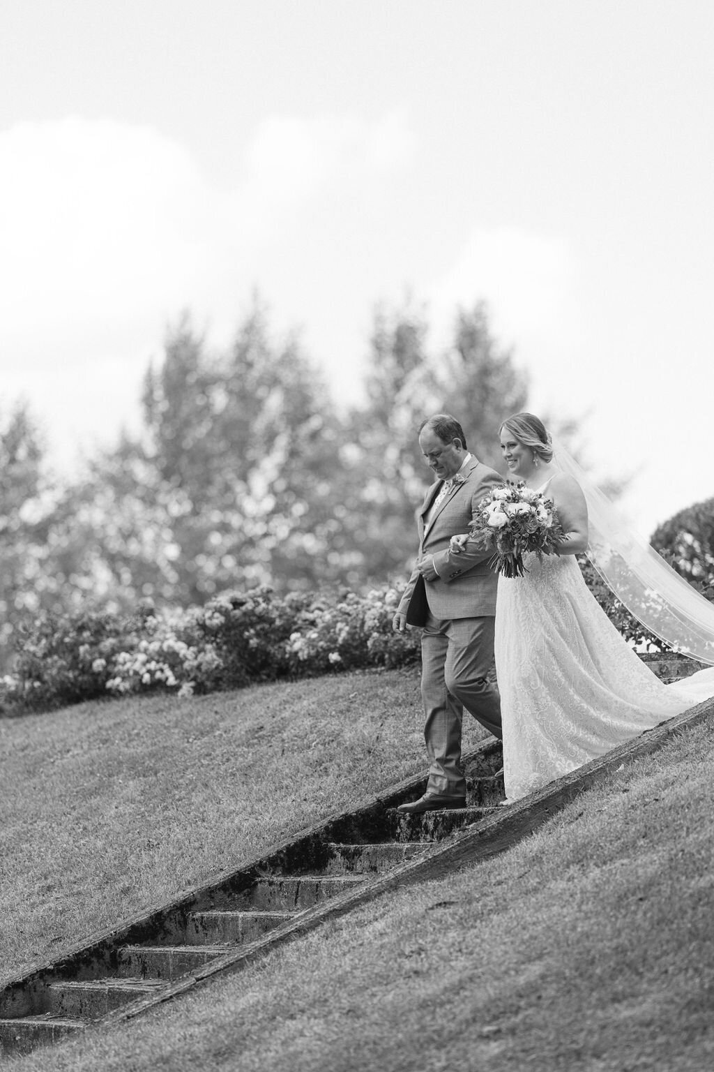 bride-outdoor-wedding-ceremony-entrance-stone-steps