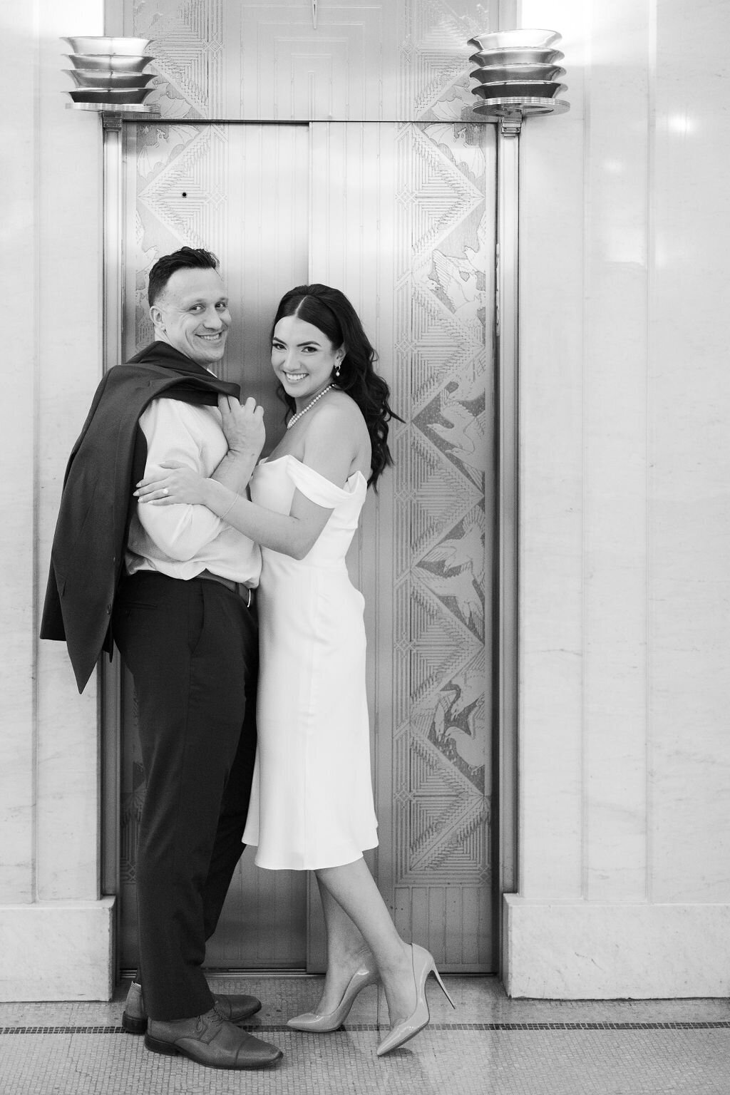 Date Night Engagement Photo in Downtown Chicago